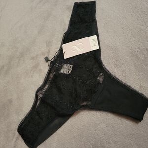 Huit Black Lace Tanga NWT